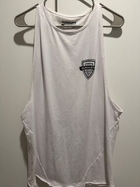 Alphalete White Athletic Muscle Tank with Black Logo